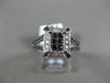 ESTATE .50CT WHITE & BLACK DIAMOND 14KT WHITE GOLD CLUSTER SQUARE FILIGREE RING