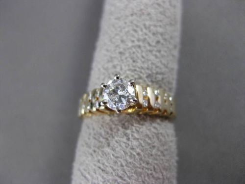 ESTATE .86CT DIAMOND 14KT YELLOW GOLD 3D CHANNEL PYRAMID ENGAGEMENT RING #1857