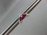 ESTATE .38CT DIAMOND & AAA RUBY 14KT WHITE GOLD V SHAPE BUTTERFLY STUD EARRINGS