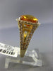 ESTATE WIDE 7.05CT DIAMOND & AAA CITRINE 14KT YELLOW GOLD HALO CUSHION CUT RING