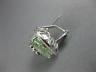 ESTATE EXTRA LARGE 18.51CT DIAMOND & AAA GREEN AMETHYST 18KT WHITE GOLD EARRINGS