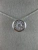 ESTATE LARGE .33CT DIAMOND 14KT WHITE GOLD ROUND CLUSTER BEZEL SOLITAIRE PENDANT