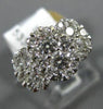 ESTATE WIDE 1.23CT DIAMOND 18KT WHITE GOLD CLUSTER OVAL PAST PRESENT FUTURE RING