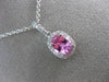1.29CT DIAMOND & AAA PINK SAPPHIRE 14KT WHITE GOLD 3D CLASSIC OVAL HALO PENDANT