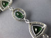 ESTATE EXTRA LARGE 21.40CT DIAMOND & AAA GREEN GARNET 18K WHITE GOLD 3D BRACELET