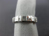 ESTATE  .90CT EMERALD & PRINCESS DIAMOND 14K WHITE GOLD ANNIVERSARY RING #15020