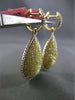 ESTATE LARGE 2.45CT DIAMOND 18K YELLOW GOLD PEAR SHAPE FLOATING HANGING EARRINGS