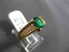 ESTATE 1.10CT DIAMOND & AAA OVAL EMERALD 18KT YELLOW GOLD 3D ENGAGEMENT RING