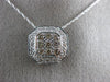 ESTATE .50CT WHITE & FANCY YELLOW DIAMOND 14K WHITE GOLD FILIGREE PENDANT #20803