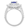 ESTATE LARGE 3.46CT DIAMOND & AAA SAPPHIRE 18KT WHITE GOLD 3D OVAL COCKTAIL RING