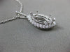 ESTATE .26CT DIAMOND 18KT WHITE GOLD 3D HALO FLOATING SEMI MOUNT PENDANT & CHAIN