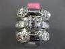 ESTATE EXTRA LARGE 2.30CT DIAMOND 18KT WHITE GOLD THREE ROW ETOILE COCKTAIL RING