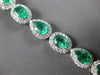 ESTATE WIDE 13.74CT DIAMOND & AAA EMERALD 18K WHITE GOLD 3D OVAL TENNIS BRACELET