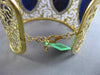 ESTATE LARGE 42.90CT DIAMOND & AAA SODALITE 18KT 2 TONE GOLD 3D BANGLE BRACELET