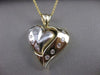 ESTATE MODERN ETOILE DIAMOND 14K WHITE YELLOW GOLD PUFF HEART PENDANT #17199