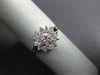 ESTATE .45CT ROUND CUT DIAMOND 14K WHITE GOLD 3D CLASSIC FLOWER CLUSTER FUN RING