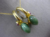 ESTATE LARGE AAA MULTI GEM 18KT YELLOW GOLD 3D DOUBLE TEAR DROP FLOATING PENDANT