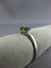ESTATE .23CT DIAMOND & AAA EMERALD 14K WHITE GOLD FLOWER CLUSTER FRIENDSHIP RING