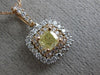 ESTATE .76CT WHITE & FANCY YELLOW DIAMOND 18KT WHITE & ROSE GOLD 3D HALO PENDANT