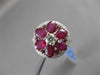 ANTIQUE LARGE 4.29CTW DIAMOND & AAA RUBY 18KT TWO TONE GOLD FLORAL COCKTAIL RING