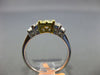 ESTATE 1.09CT WHITE & FANCY YELLOW DIAMOND 18KT 2 TONE GOLD 3D ANNIVERSARY RING