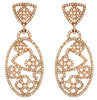 ESTATE LARGE 2.12CT DIAMOND 14KT ROSE GOLD FLOWER OPEN FILIGREE HANGING EARRINGS