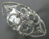 ESTATE EXTRA LARGE 1.33CT DIAMOND 14K WHITE GOLD OPEN FILIGREE FLEUR DE LIS RING