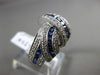 ESTATE WIDE 2.22CT DIAMOND & SAPPHIRE 14KT WHITE GOLD 3D INFINITY LOVE KNOT RING