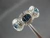 ESTATE WIDE 1.5CT WHITE & BLUE DIAMOND 14K WHITE GOLD INVISIBLE ANNIVERSARY RING