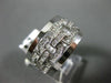 ANTIQUE WIDE .74CT DIAMOND 14KT WHITE GOLD 3D ROUND SQUARE LINK FUN RING #15742