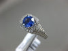 ESTATE 1.56CT DIAMOND & AAA SAPPHIRE 14K WHITE GOLD SQUARE HALO ENGAGEMENT RING