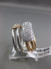 ESTATE LARGE 1.01CT DIAMOND 18K WHITE & ROSE GOLD MULTI ROW RECTANGULAR FUN RING