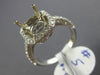 ESTATE LARGE 1.0CT DIAMOND 14K WHITE GOLD SQUARE HALO SEMI MOUNT ENGAGEMENT RING
