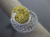 ESTATE LARGE .90CT WHITE & FANCY YELLOW DIAMOND 18KT 2 TONE GOLD LOVE KNOT RING