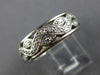 ANTIQUE WIDE .35CT DIAMOND PLATINUM 3D FILIGREE ETERNITY ANNIVERSARY RING #26408