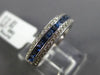 ESTATE .76CT DIAMOND & AAA SAPPHIRE 14K WHITE GOLD 3D INVISIBLE ANNIVERSARY RING