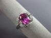 ESTATE 1.42CT DIAMOND & AAA PINK SAPPHIRE 14KT WHITE GOLD FLOWER ENGAGEMENT RING
