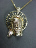 ESTATE LARGE 14KT YELLOW GOLD HANDCRAFTED DIAMOND CUT CHRIST HEAD PENDANT #24855