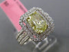 ESTATE LARGE GIA 2.03CT DIAMOND 18KT TWO TONE GOLD OCTAGON HALO ENGAGEMENT RING