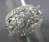 ESTATE 2.05CT DIAMOND 18KT WHITE GOLD 3D MULTI ROW CRISS CROSS FILIGREE FUN RING