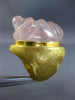 ANTIQUE MASSIVE 50.0CT AAA PINK QUARTZ 18K YELLOW GOLD 3D HANDCRAFTED LUCKY RING