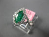 ESTATE 1.23CT DIAMOND & AAA MARQUISE CUT EMERALD 18KT WHITE GOLD ENGAGEMENT RING