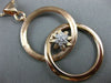 ESTATE LARGE .19CT DIAMOND 18KT ROSE GOLD DOUBLE CIRCLE FLOWER LOVE KNOT PENDANT