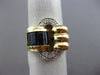 ESTATE LARGE 1.17CT DIAMOND & AAA SAPPHIRE 14K TWO TONE GOLD LOVE KNOT BELT RING