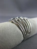 ESTATE WIDE .70CT DIAMOND & AAA SAPPHIRE 14K WHITE GOLD 3D MULTI ROW ETOILE RING