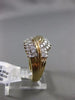 ESTATE WIDE 1.05CT ROUND DIAMOND 14K YELLOW GOLD 3D MULTI ROW INFINITY LOVE RING
