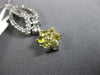 ESTATE LARGE .57CT DIAMOND & AAA YELLOW SAPPHIRE 14KT WHITE GOLD FLOWER PENDANT