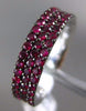 ESTATE 1.06CT AAA RUBY 14K WHITE & BLACK GOLD 3 ROW COMFORT FIT ANNIVERSARY RING