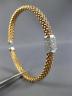 ESTATE .24CT DIAMOND 14K ROSE GOLD 3D RECTANGULAR WOVEN FLEXIBLE BANGLE BRACELET