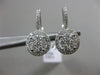 ESTATE .88CT DIAMOND 18KT WHITE GOLD 3D CLASSIC HALO LEVERBACK HANGING EARRINGS